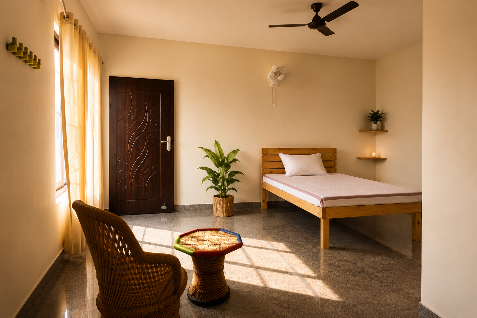 Accommodation at Triguna Yoga School